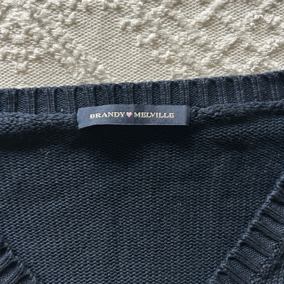 Navy blue brandy melville woolen sweater// NEVER WORN (women) - Picture 3 of 5